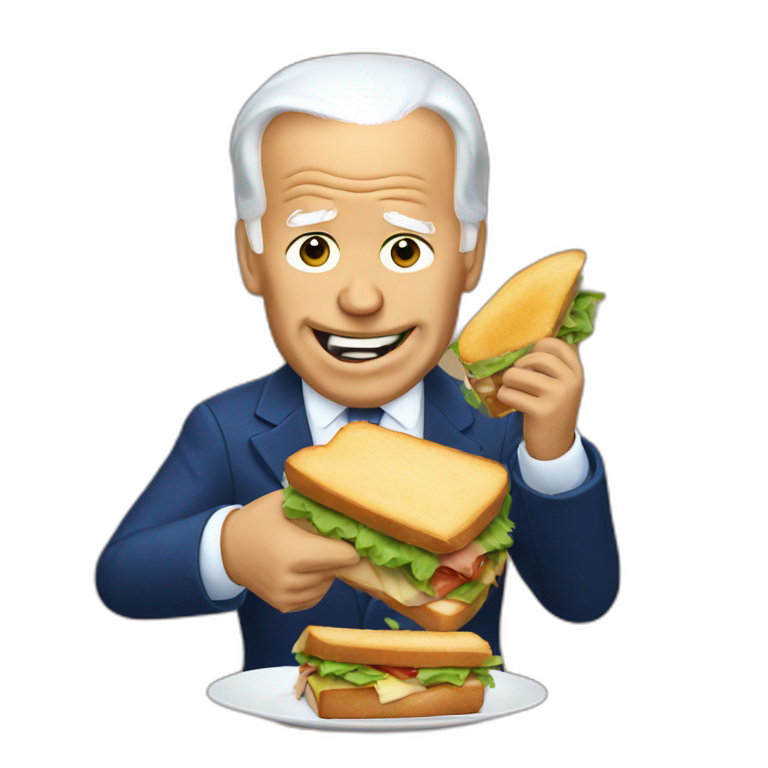 Joe Biden eating a sandwich emoji