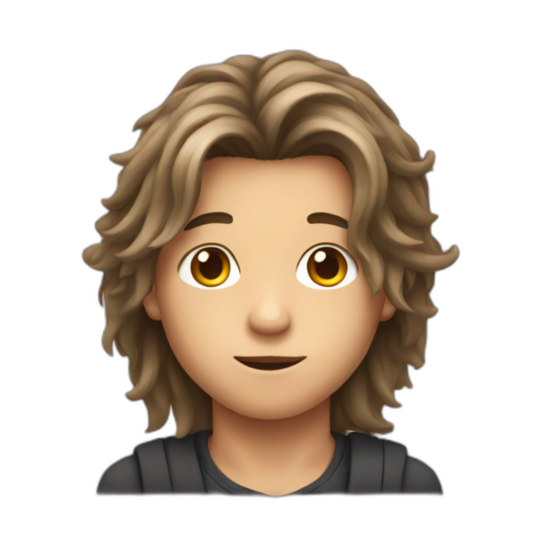 Boy with long hair emoji