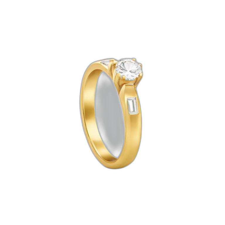 gold ring with a diamond emoji
