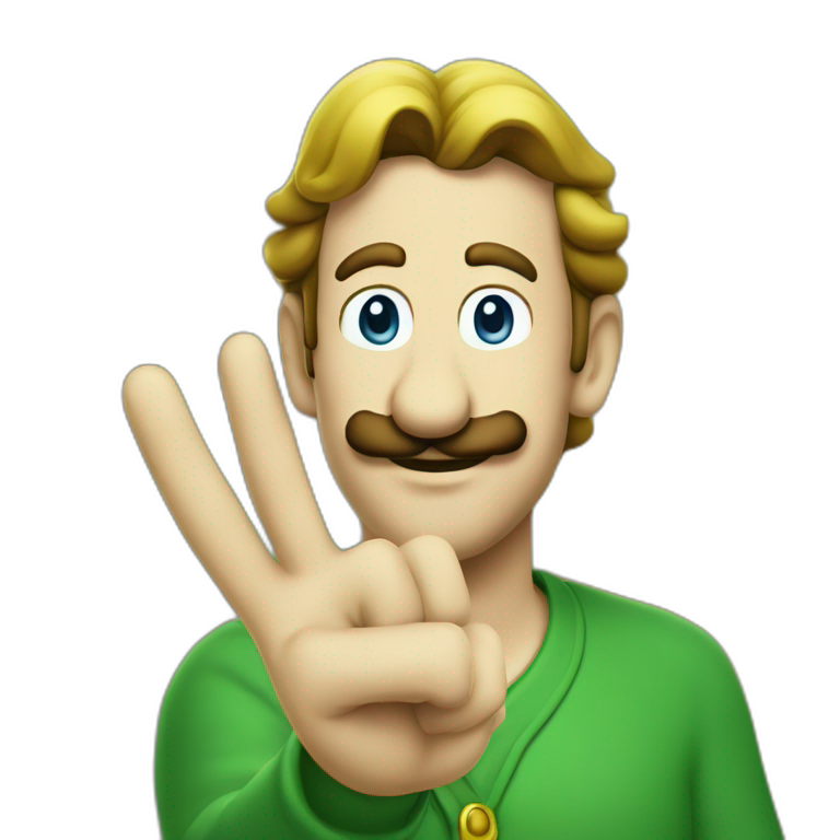 Luigi peace sign emoji
