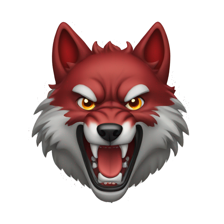 Red angry wolf emoji