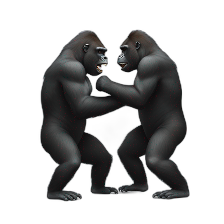 Two Gorillas fighting emoji