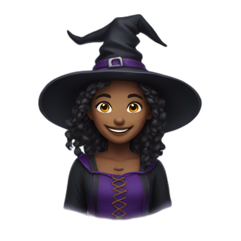 Young Witch smiling emoji