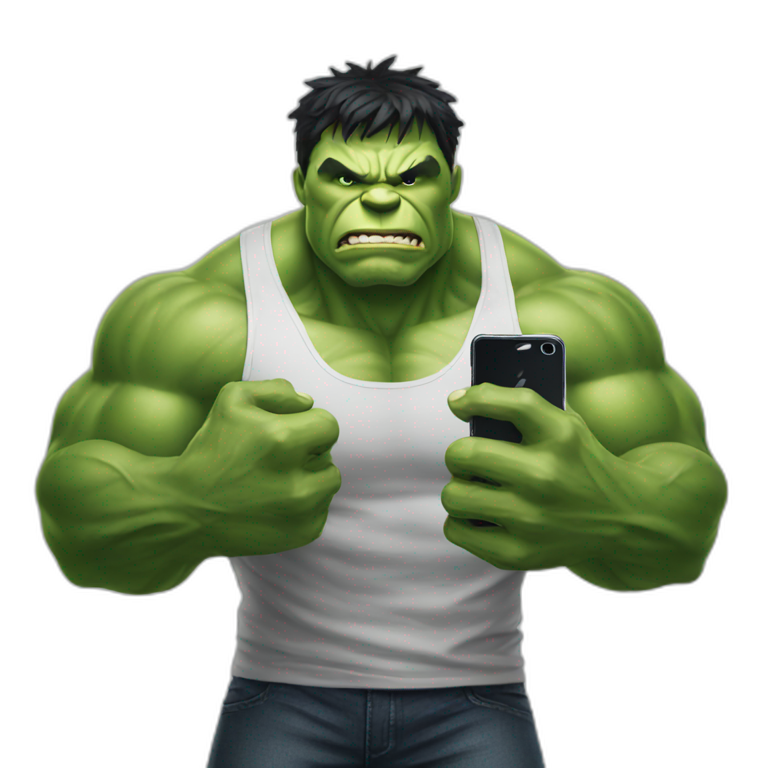 Hulk with iPhone  emoji