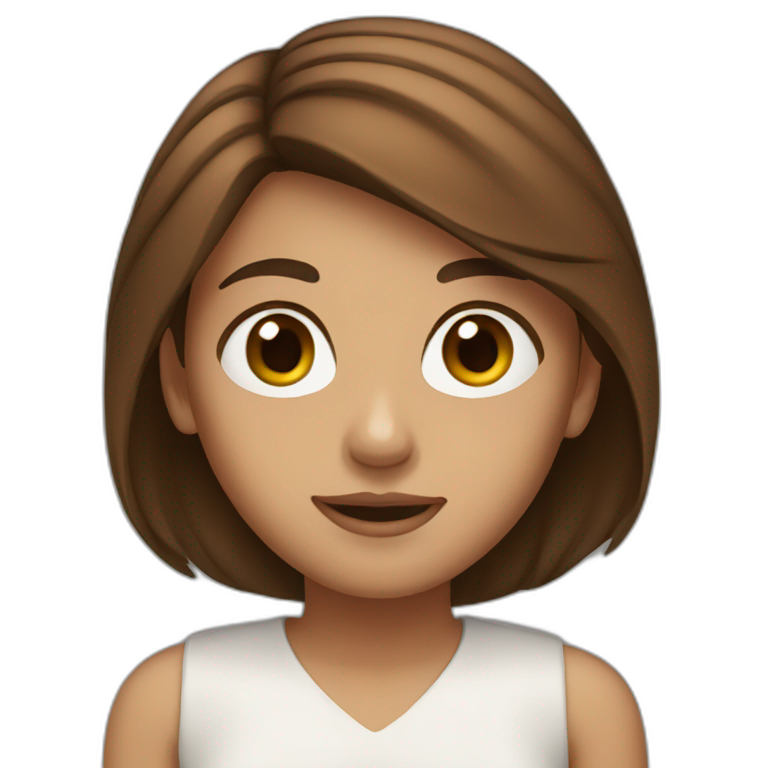 Girl with brown eys and brown hair. emoji
