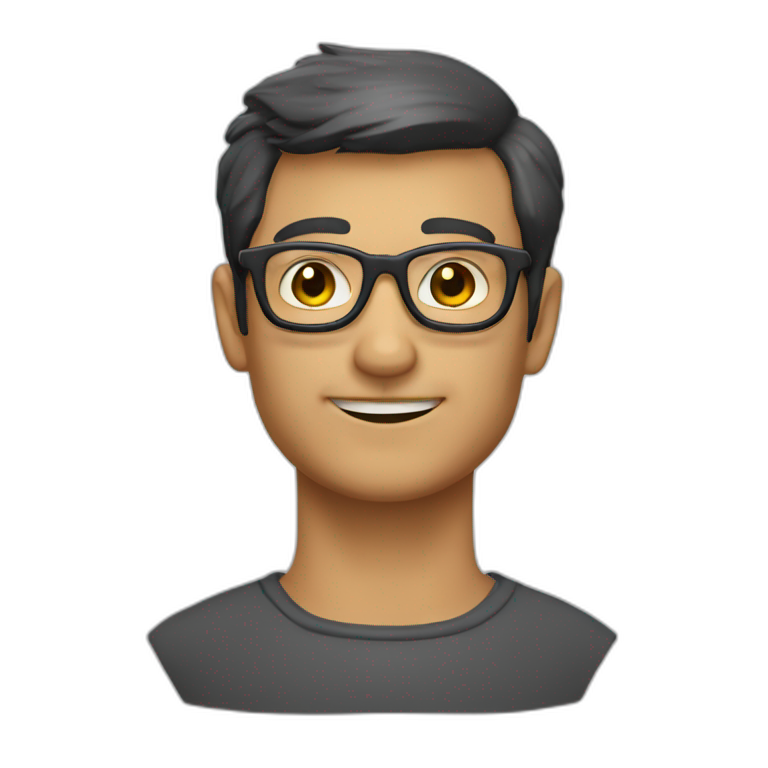 Homme chauve avec lunette emoji