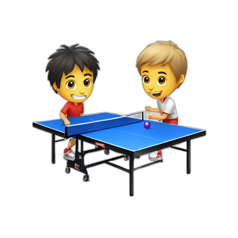 Table tennis with boy emoji