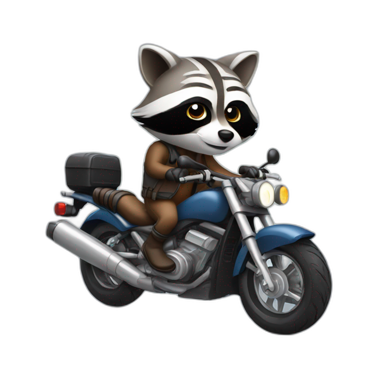 Raccoon  on motorbike emoji