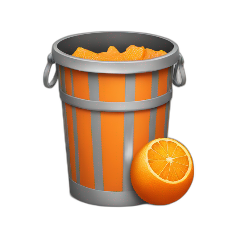 orange trash bin emoji
