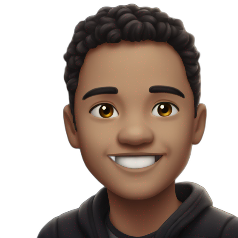 smiling boy with black hair emoji