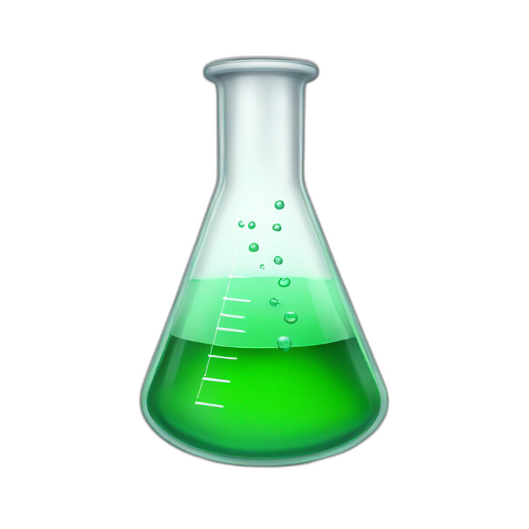erlenmeyer flask with green liquid emoji