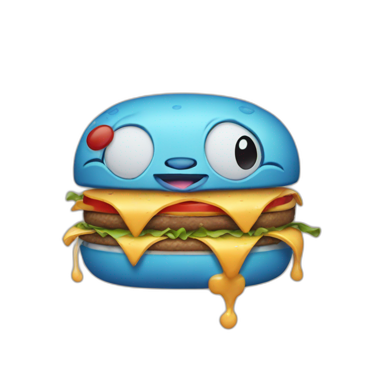 Stitch qui mange un burger emoji
