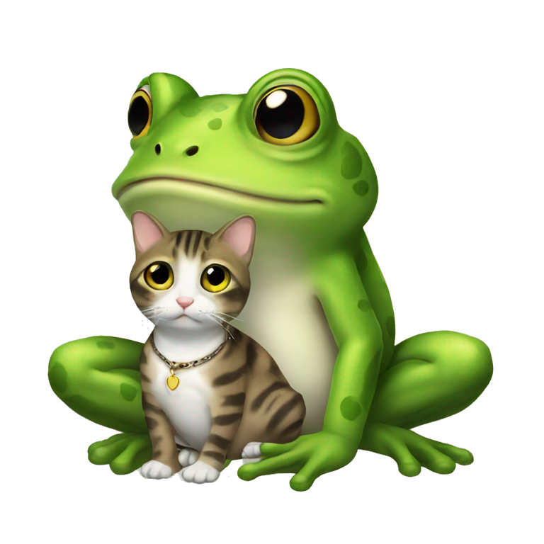 Frog with cat emoji