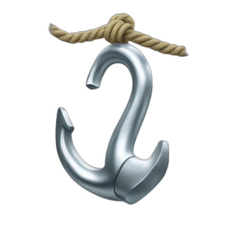 metallic hook with rope emoji