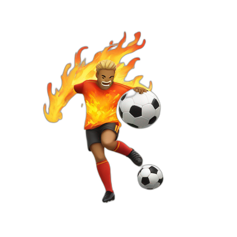 Soccer fire shoot emoji