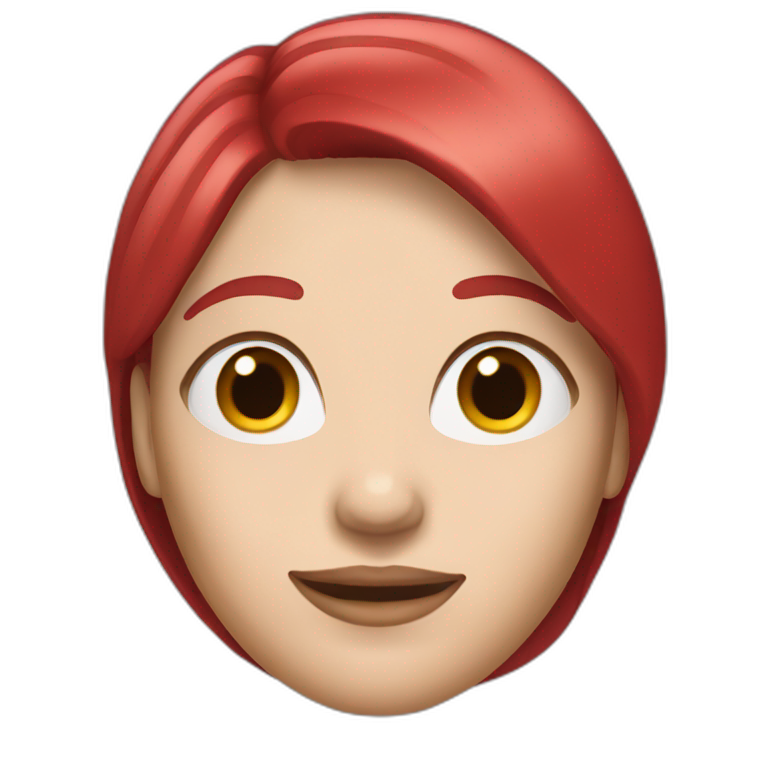 woman with long straight and ruby hair and white skin emoji