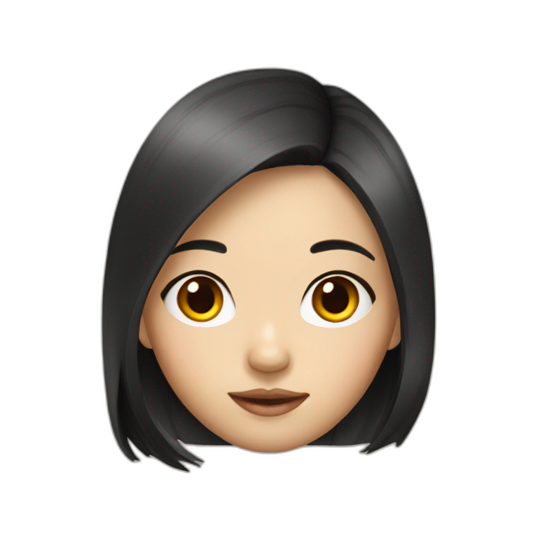 Asian girl with dark hair emoji