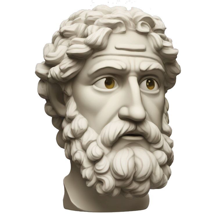 Ancient Greek King Odysseus Bust Statue Thinking emoji