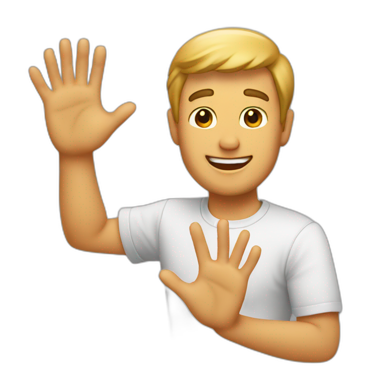 Man happy with hands  emoji
