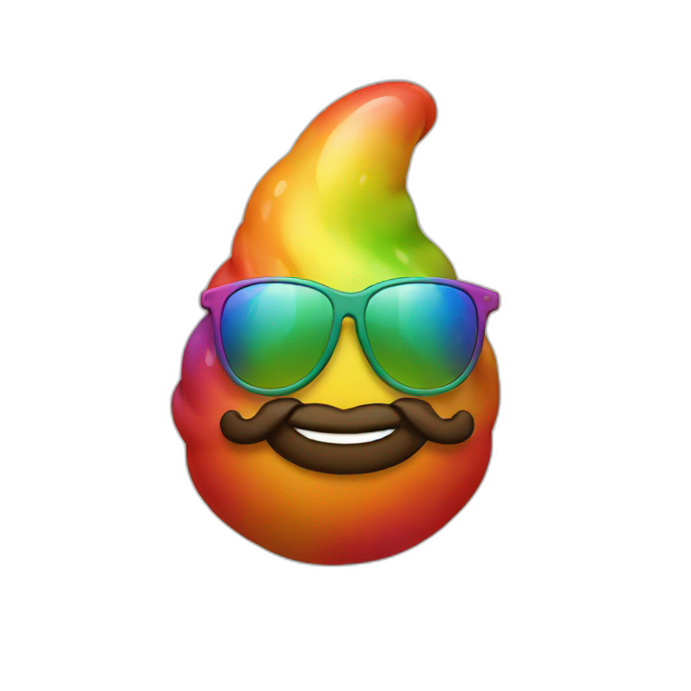 cool rainbow poop with sunglasses emoji