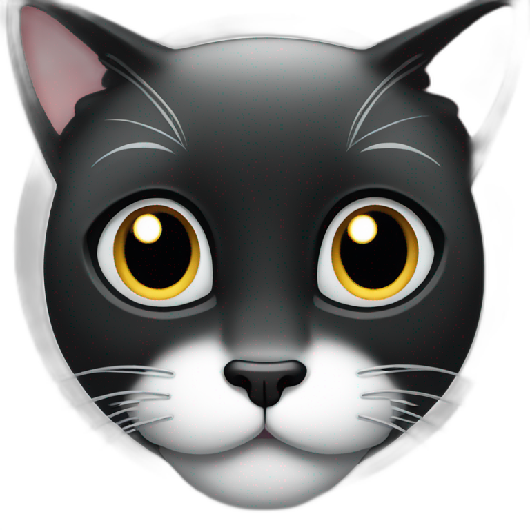 Black cat WITH white mustache emoji