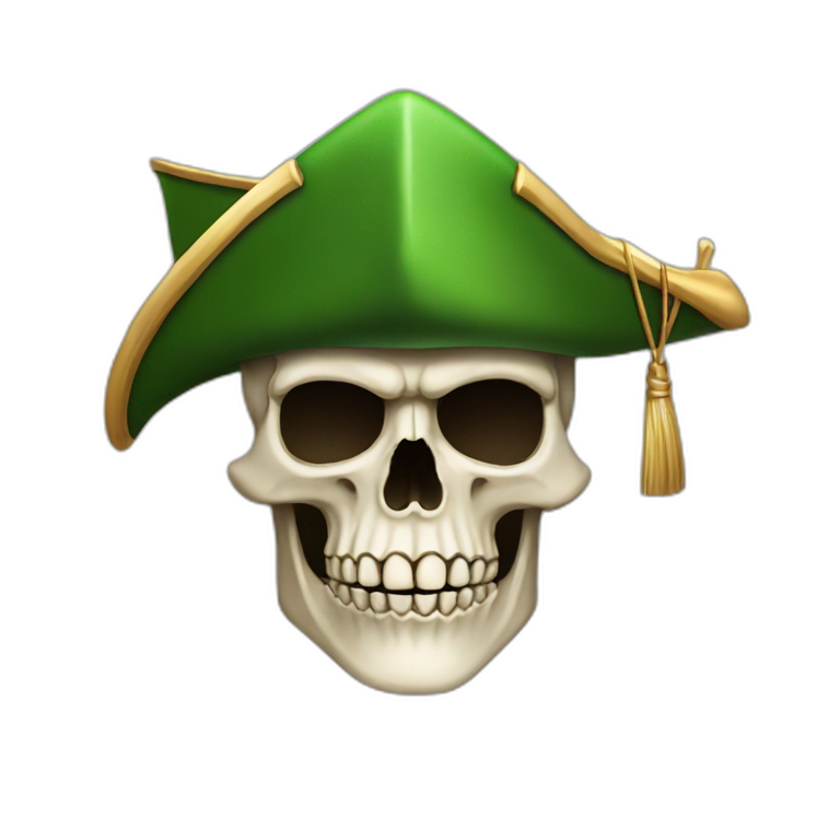skull with robin hood hat emoji