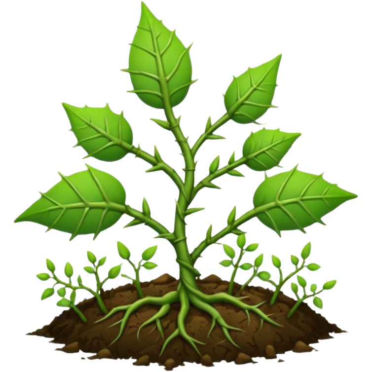 green vines with thorns sprouting from the ground, 3D, extremely ...
