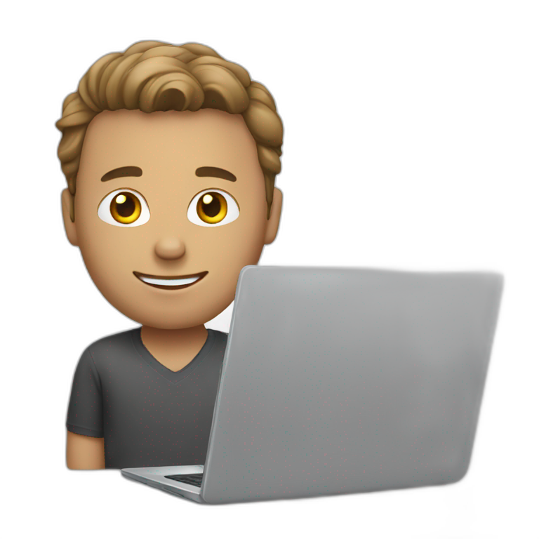 White man with laptop  emoji