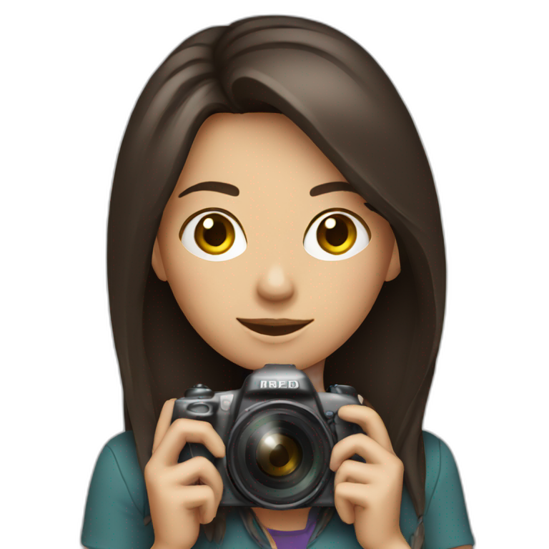 brunette girl with camera  emoji