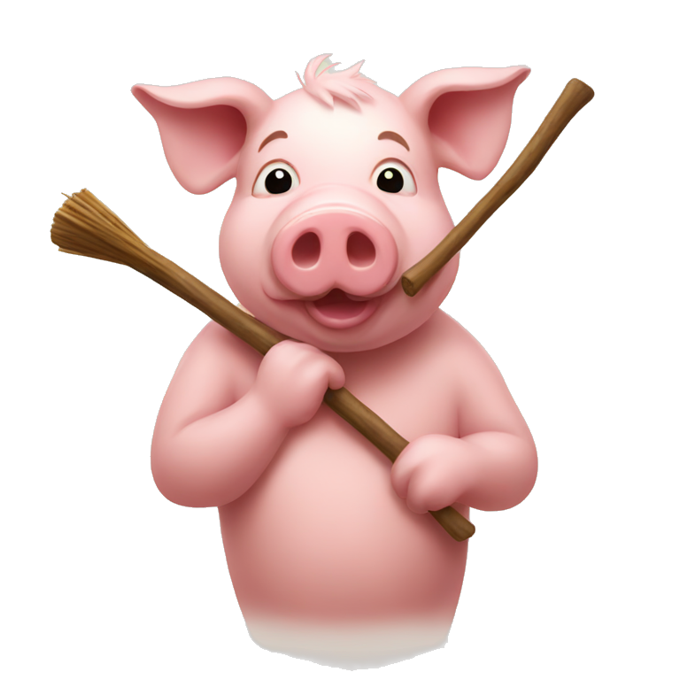 pig with stick emoji