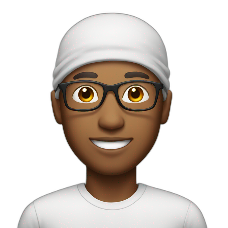 mixed race man with a durag, square glasses and a gap between his teeth emoji