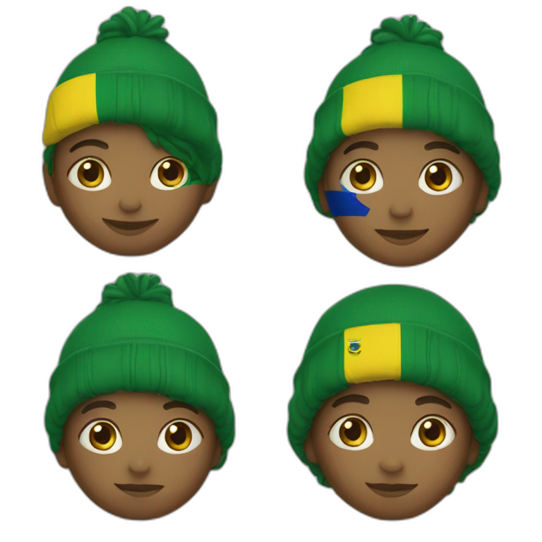 Black boy using lacoste hoodie with brazil flag emoji