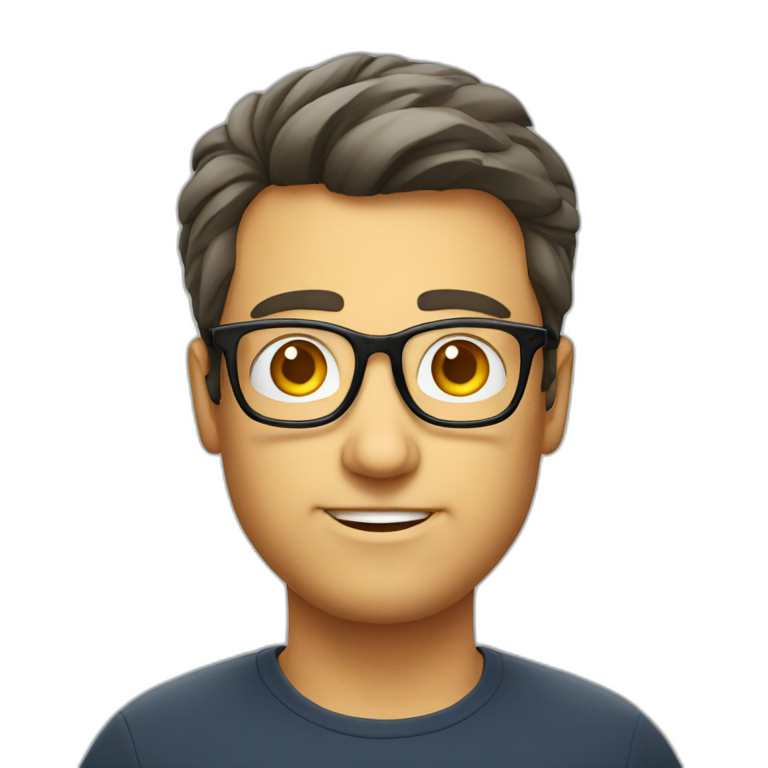 Geek man fat glasses emoji