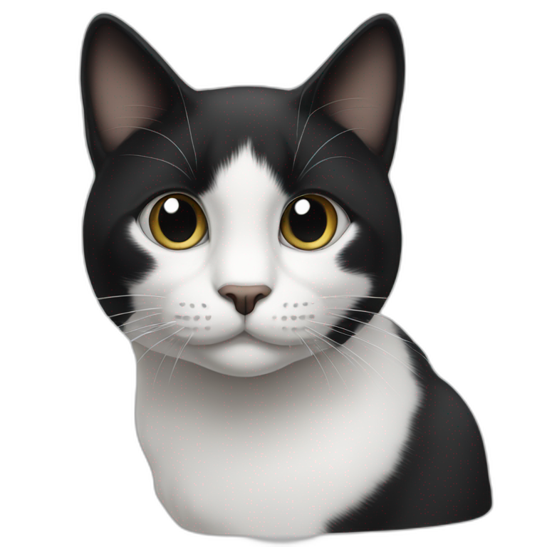 one-eyed black and white cat emoji