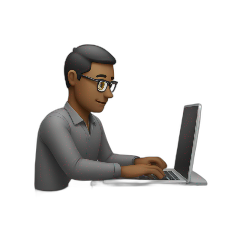  A MAN WORKING ON LAPTOP emoji
