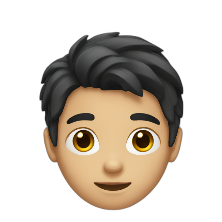 boy with black, straight hair emoji