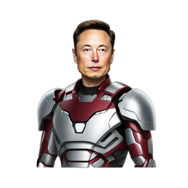 Elon Musk in a ironman type space outfit emoji