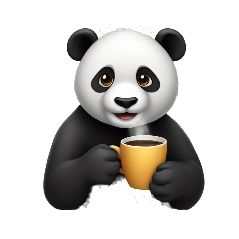 Panda drinking coffee emoji