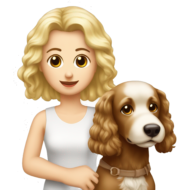  Paar blond und rothaarig mit braun weißen Malteser Pudel emoji