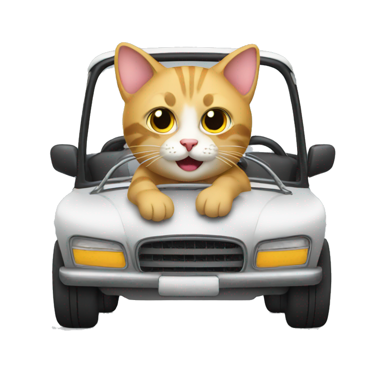 Cat driving car emoji