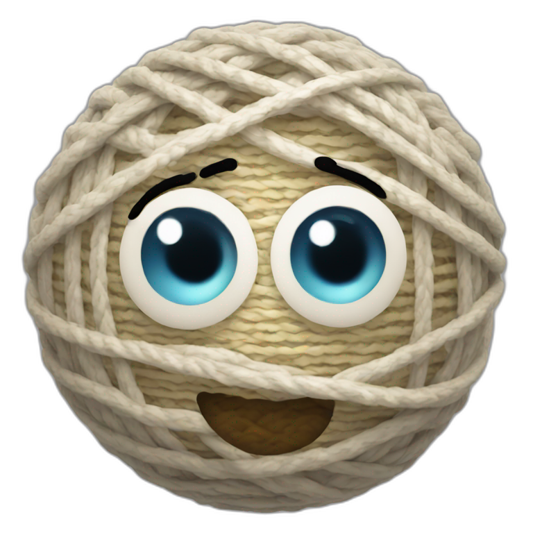 3d sphere with a cartoon loom texture with big beautiful eyes emoji