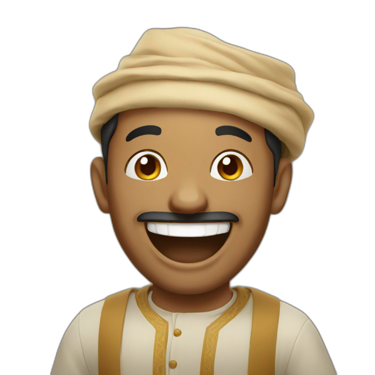 Moroccan man laughing emoji