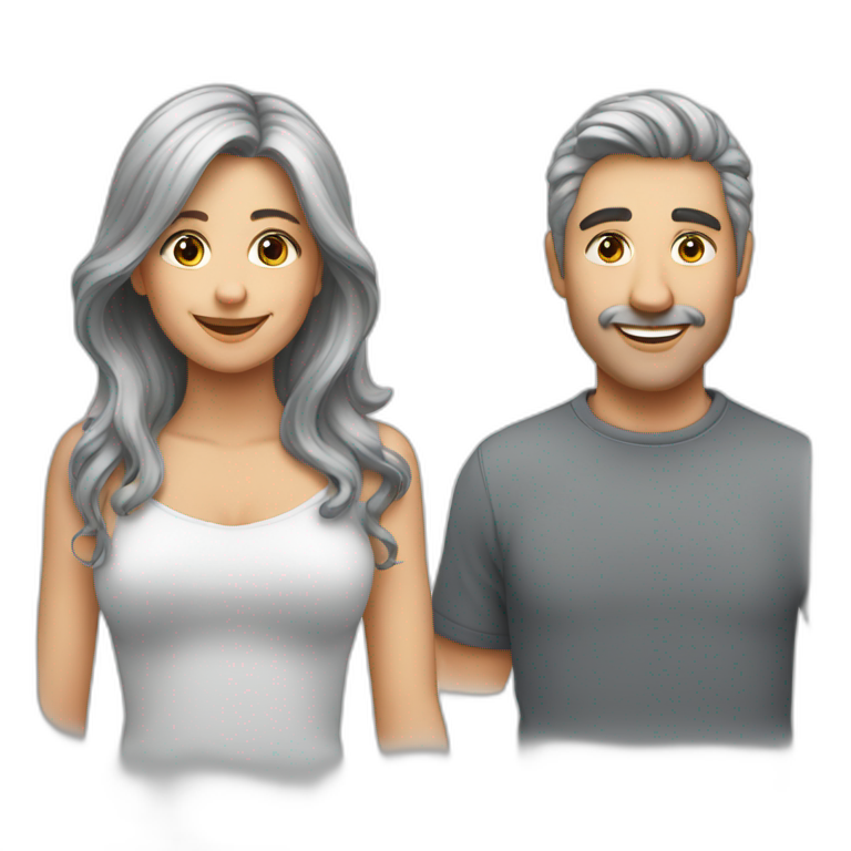 verliebtes Paar mit grauen Haaren emoji