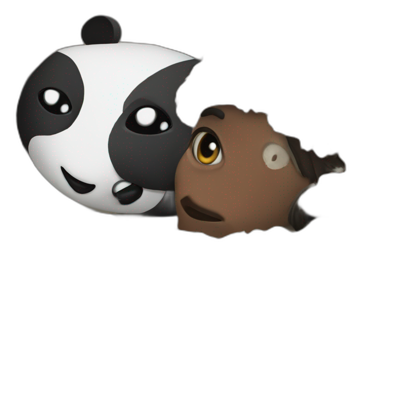 panda sketch in forest emoji
