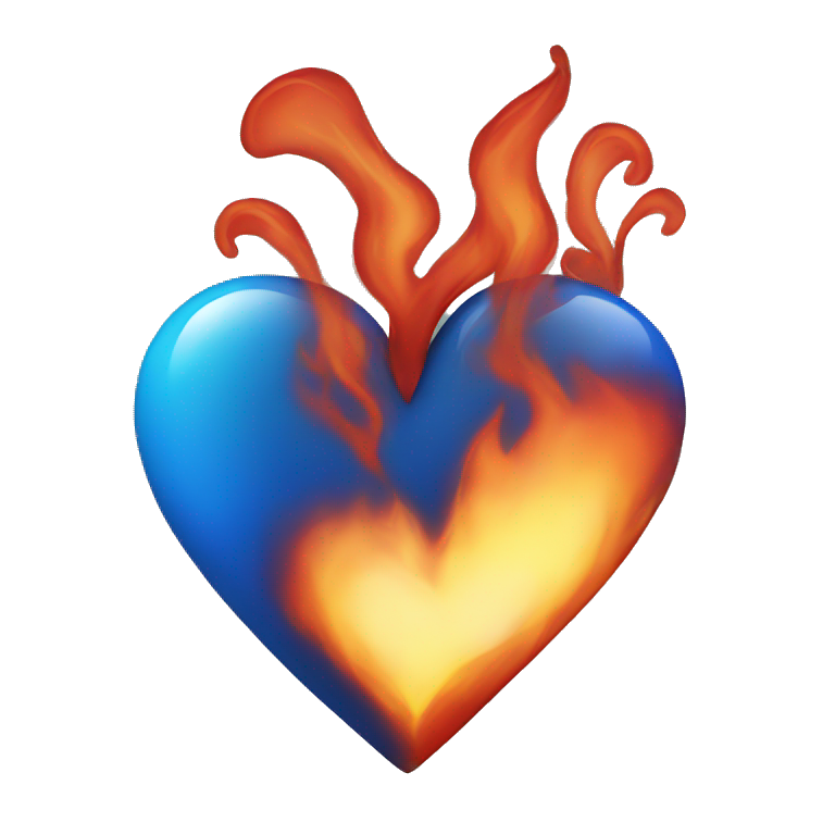 Heart blue and fire  emoji