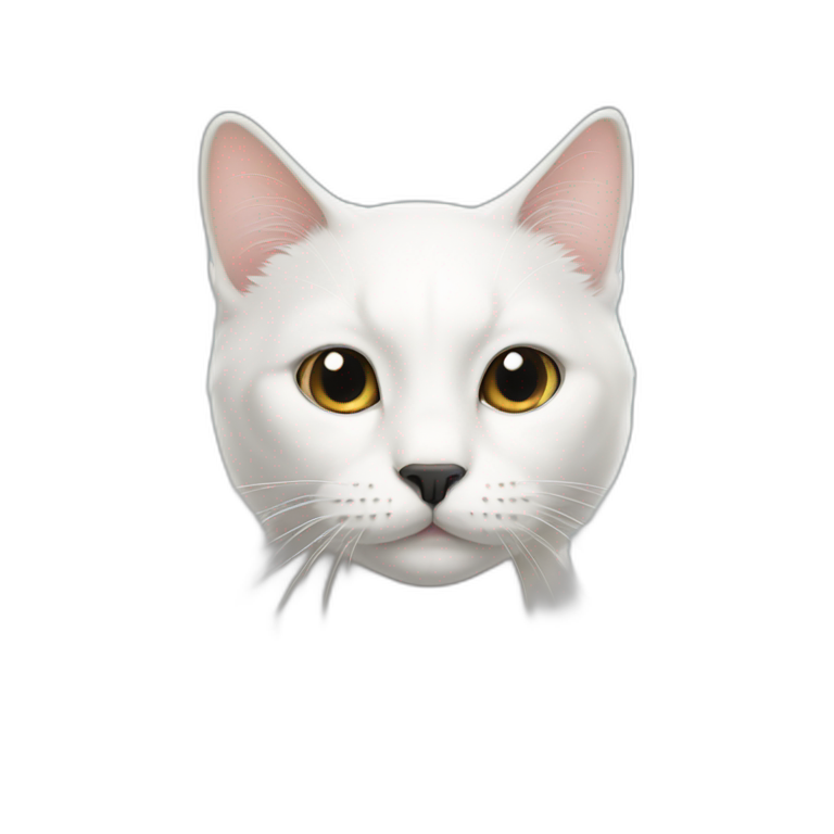 White cat with black nose emoji