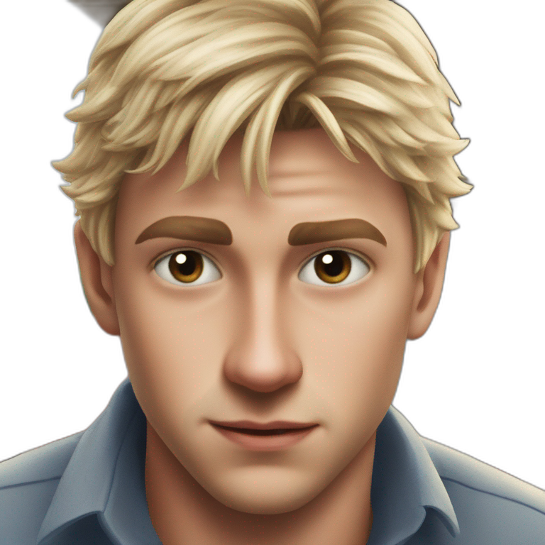 blonde boy in blue shirt emoji