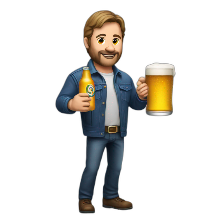 chuck noris holds a beer in his hand emoji