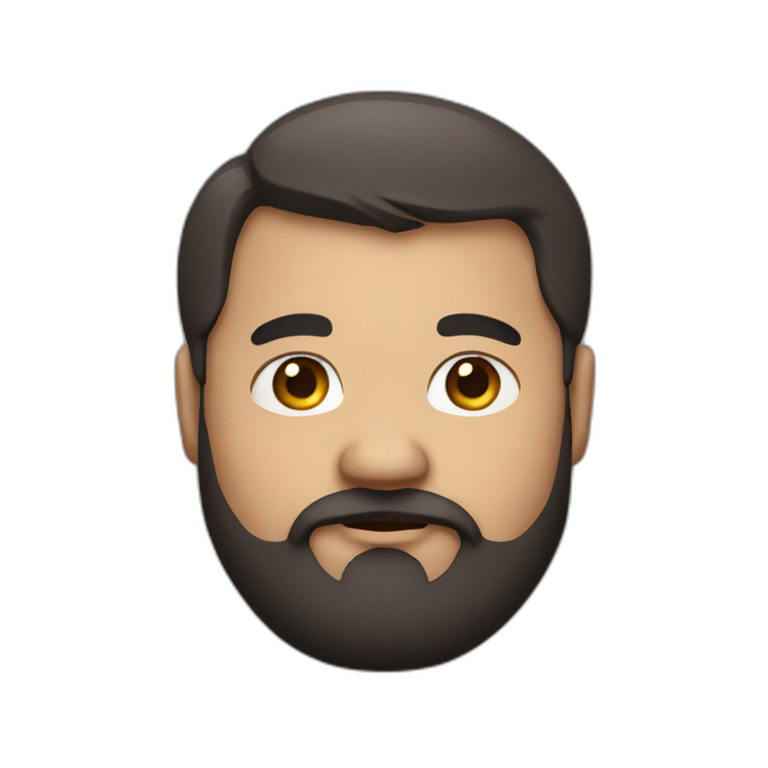 Fat man with a beard, dark hair  emoji