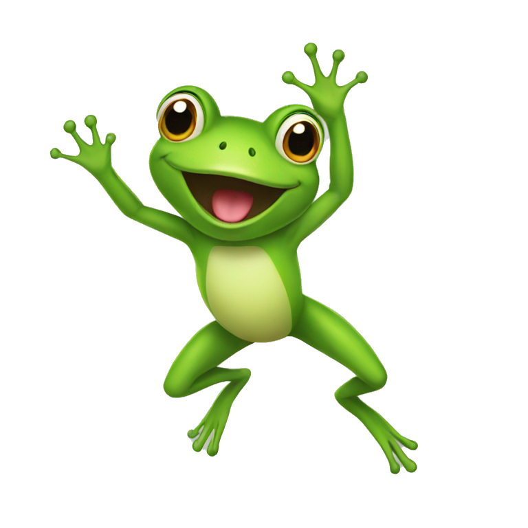 Cute jumping frog  emoji